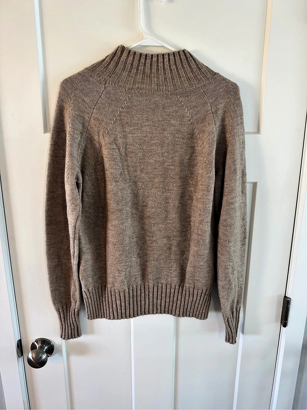 SHEIN Ribbed Mock Neck Sweater Brown Large
